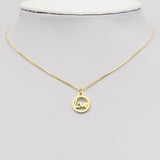 Plain Gold Love Circle Charm with Diamond, Sku#Y869