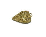 CZ Gold Eagle On Hollow Out Heart Charm, Sku#LK639