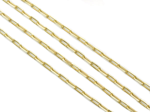 18K Gold Filled Thick Link Paperclip Chain by Yard, sku#LS02