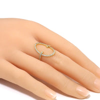 Gold Silver Colorful CZ Frame Oval Adjustable Ring, Sku#B349