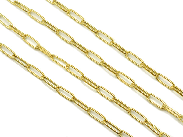 18k Gold Filled Large Link Thick Paper Clip Chain by Yard, sku#LS01