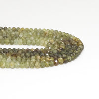 Genuine Green Garnet Rondelle Faceted Beads, 4x6mm, Sku#U1512