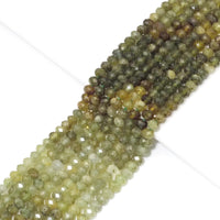 Genuine Green Garnet Rondelle Faceted Beads, 4x6mm, Sku#U1512