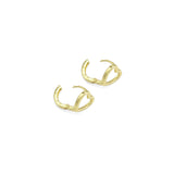 CZ Gold Heart Huggie Earrings, Sku#LK902
