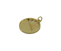 Gold Enamel Rainbow Hollow Out Round Coin Charm, Sku#F1496