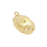 CZ Gold Flower Round Charm, Sku#LK791