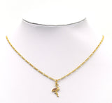 CZ Gold Ostrich Charm, Sku#F1494