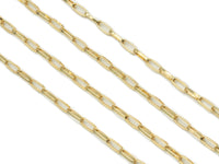 1 Yard/5 Yard Gold Filled Thick Rectangular Edge Paperclip Chain, sku#LS04