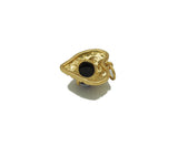 Gold Oval Crystal On Heart Charm, Sku#Y703