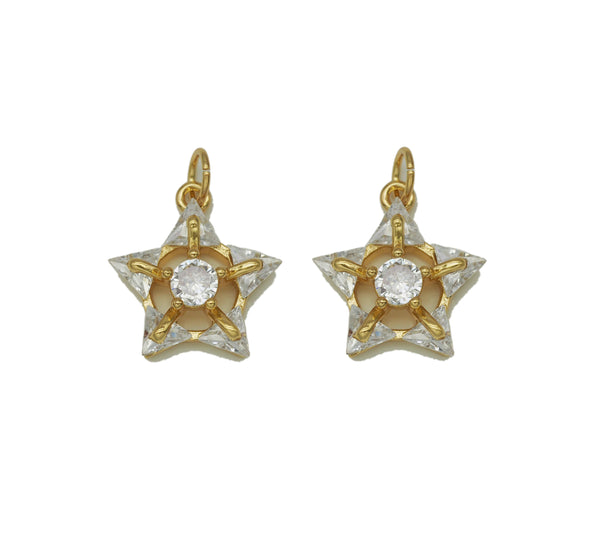 Gold Five Point Star Charm, Sku#Y712