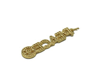 Gold CZ Peace Happy Joy Grateful Word Charm, Sku#L684