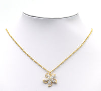 Gold Crystal Flower Charm, Sku#ZX90