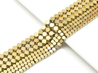 Natural Gold Hematite Cube Smooth Beads, Sku#S144