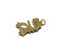 Gold CZ Cute Crocodile Charm, Sku#LK662