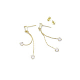 Rectangle CZ Teardrop Dangle Earrings, Sku#EF471