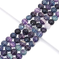 Genuine Fluorite Smooth Coin Shape, 14mm, Sku#U1566