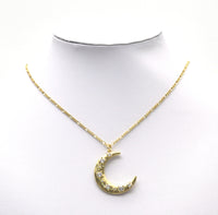 Large Gold Cresent Moon Pendant, Sku#F1502