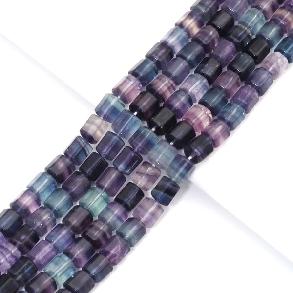 Genuine Fluorite Faceted Tube Beads, 8x10mm, Sku#U1568