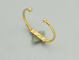 Gemstone Wire Wrapped Gold Cuff Bracelet, SKU#LY26