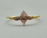 Gemstone Wire Wrapped Gold Cuff Bracelet, SKU#LY26