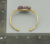 Gemstone Moon Shape Wire Trapped Cuff bracelet, sku#LY25