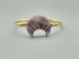 Gemstone Moon Shape Wire Trapped Cuff bracelet, sku#LY25