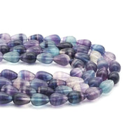Genuine Fluorite Smooth Teardrop Beads, 10x13mm, Sku#U1569