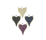 Gold Colorful CZ Heart Charm for Necklace Making, Sku#LK674