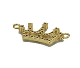 Gold CZ Crown Charm, Sku#LK676