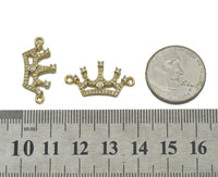 Gold CZ Crown Charm, Sku#LK676