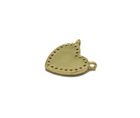 Gold CZ Enamel Heart Charm, Sku#LK675