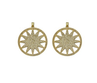 Gold CZ North Star On Round Ring Charm, Sku#LK677