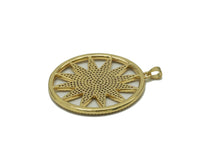 Gold CZ North Star On Round Ring Charm, Sku#LK677