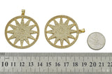 Gold CZ North Star On Round Ring Charm, Sku#LK677