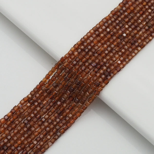 Genuine Garnet Faceted Cube Beads, 2.5mm, Sku#U1549