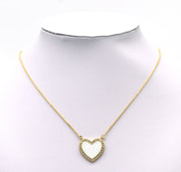 Gold CZ Enamel Heart Charm, Sku#LK675