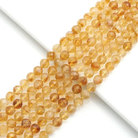 Genuine Citrine Round Faceted Beads, 8mm, Sku#U1517