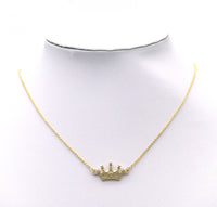 Gold CZ Crown Charm, Sku#LK676