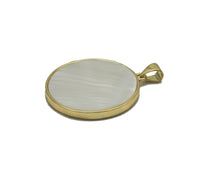 Mother of Pearl Sun Moon Lucky Round Charm, Sku#LX82