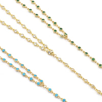 High Quality Lariat Style CZ chain Necklace, sku#EF313