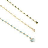 High Quality Lariat Style CZ chain Necklace, sku#EF313