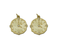 Gold CZ Clock Charm, Sku#LK684