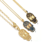 Gold Chain Skull Necklace,sku#EF319