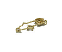 Gold CZ Safety Pin Charm, Sku#LK694