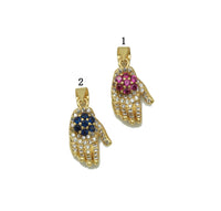 Gold CZ Flower on Hand Charm, Sku#LD316