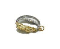 Gold Angel With Silver Cresent Moon Charm, Sku#Z1454