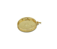 Gold Enamel Evil Eye On Round Coin Charm, Sku#Z1457