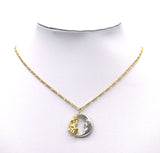 Gold Angel With Silver Cresent Moon Charm, Sku#Z1454