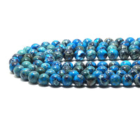 Blue Imperial Jasper Round Smooth Beads, 6mm/8mm/10mm, Sku#U1574