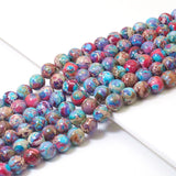 Galaxy Imperial Jasper Round Smooth Beads, 6mm/8mm/10mm, Sku#U1573